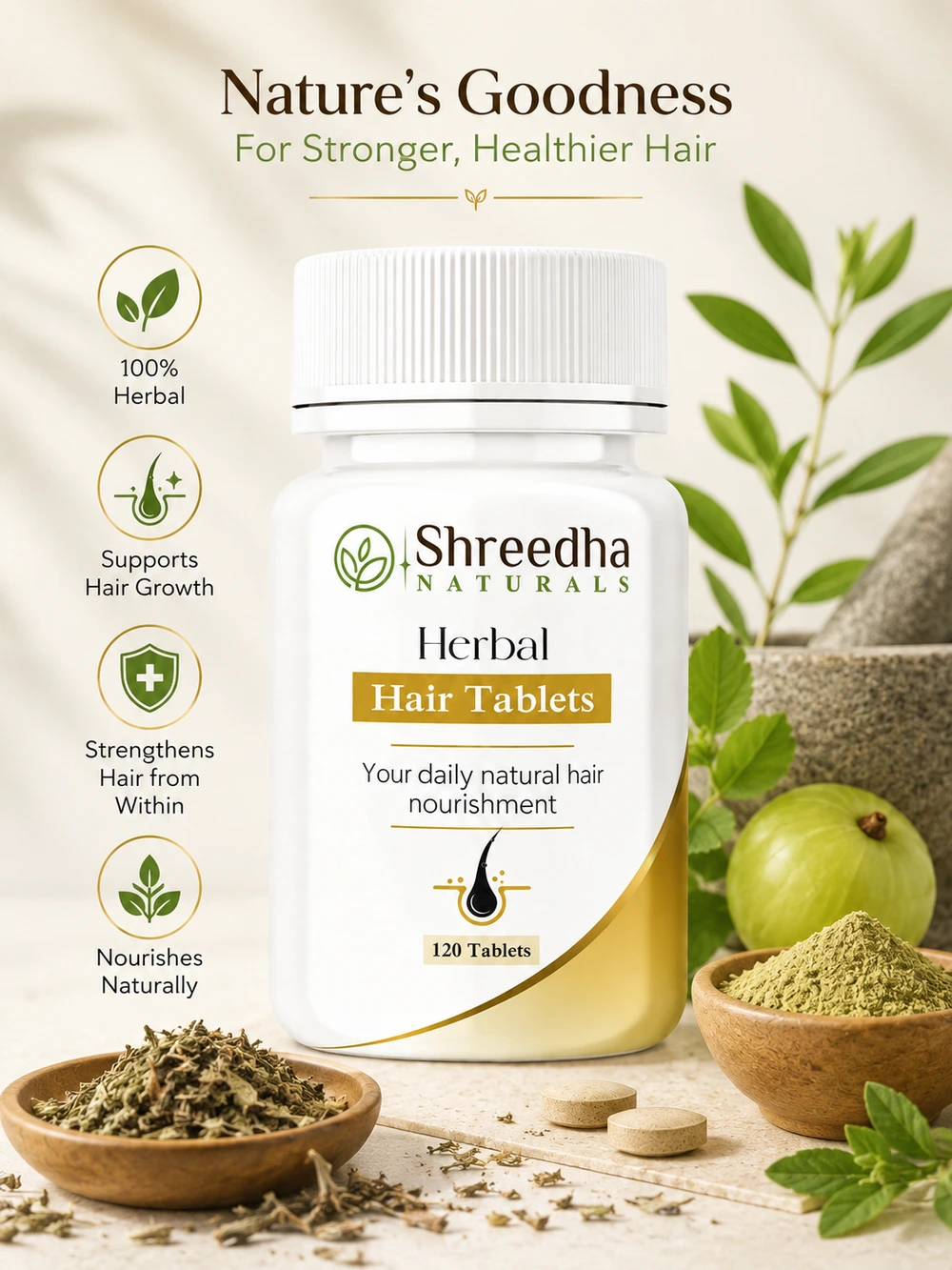 Shreedha Herbal Hair Tablets - Image 2