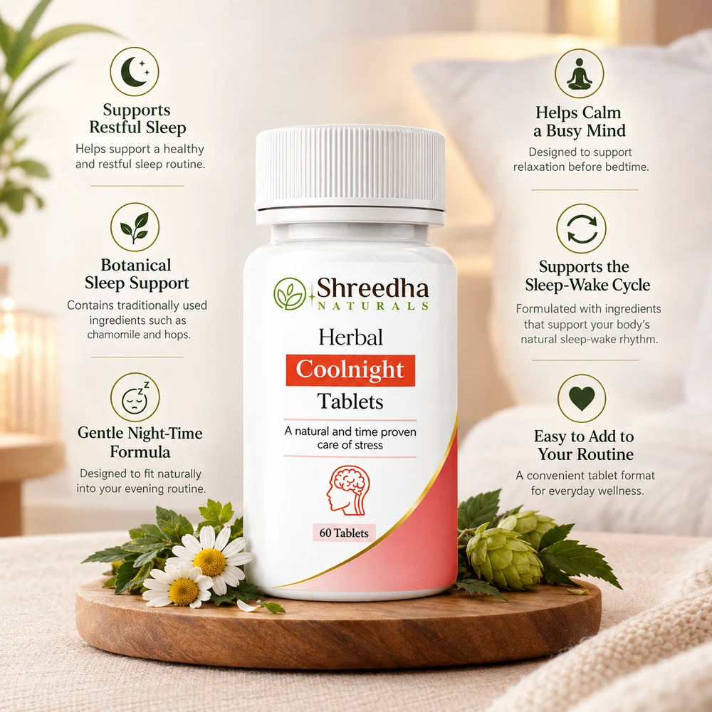 CoolNight Herbal Tablets with Ashwagandha Brahmi and Jyotishmati
